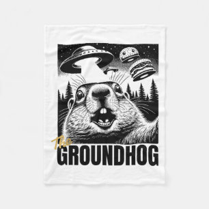 Funny The Groundhog This Hilarious Ufo Selfie  Fleece Blanket