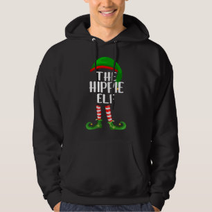 Funny The Hippie Elf Matching Family Christmas Hoodie