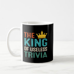 Funny The King of Useless Trivia Day Retro Vintage Coffee Mug