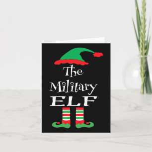 Funny The Military Elf Xmas Family Matching Women Card