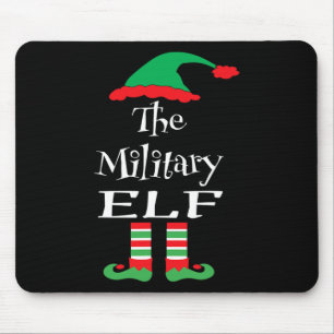 Funny The Military Elf Xmas Family Matching Women Mouse Pad