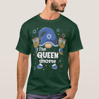 Funny The Queen Gnome Hanukkah Matching Family Paj T-Shirt