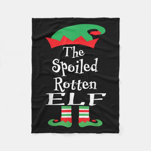 Funny The Siled Rotten Elf Shirt Christmas Matchin Fleece Blanket (Front)