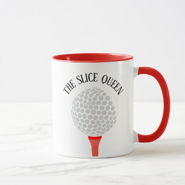 Funny The Slice Queen Golf Ball Tee Mug (Right)