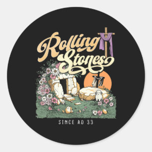 Funny The Stone Was Rolled Away He Is Alive Christ Classic Round Sticker