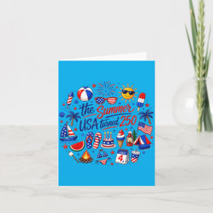 Funny The Summer Usa Turns 250 1776-2026 4th Of Card