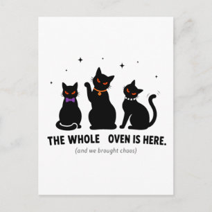 Funny The Whole Coven Is Here Black Cats Hallowee Postcard