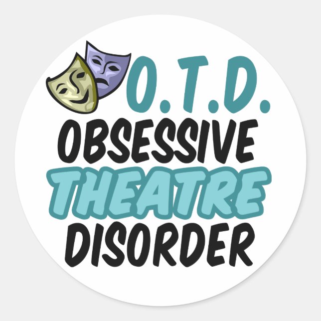 Funny Theatre Classic Round Sticker (Front)