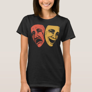 Funny Theatre Men Women Theatre Masks Broadway Dra T-Shirt