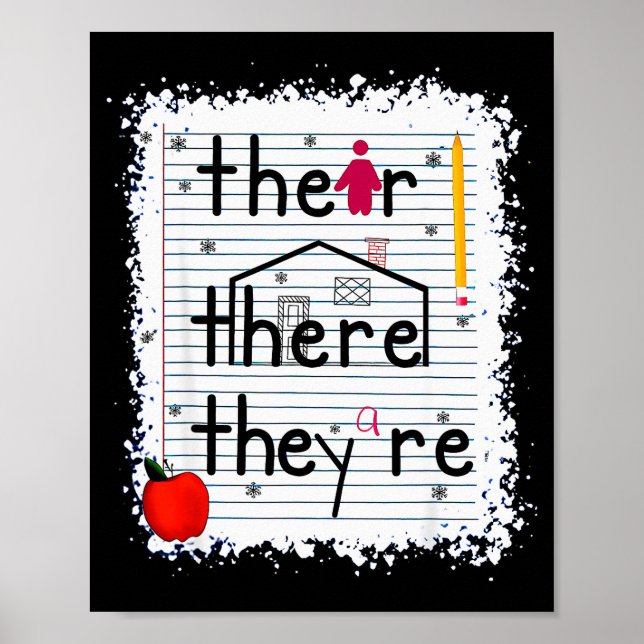 Funny Their There They Are Book English Grammar Te Poster (Front)