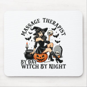 Funny Therapy Halloween Mage Therapist By Day Witc Mouse Pad