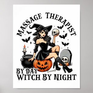 Funny Therapy Halloween Mage Therapist By Day Witc Poster