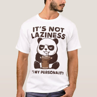Funny Therapy Panda T-Shirt - It's Not Laziness It