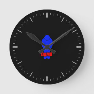 Funny Thin Blue Line Round Clock