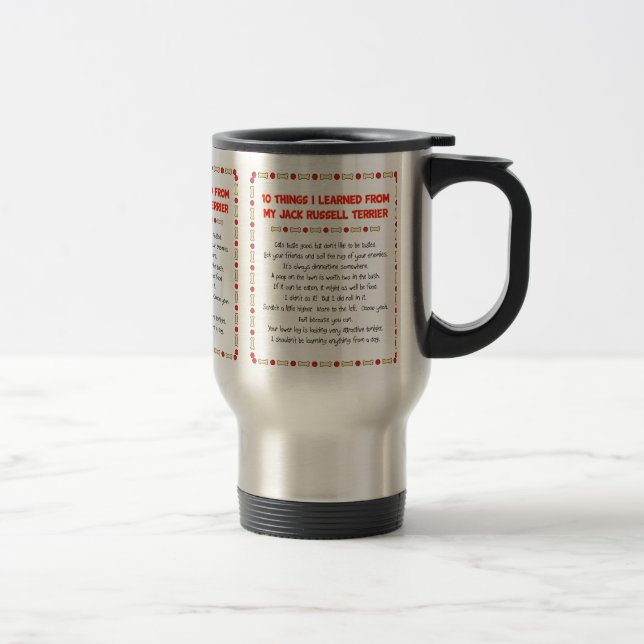 Funny Things I Learned From Jack Russell Terrier Travel Mug (Right)