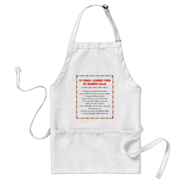 Funny Things I Learned From My Bearded Collie Standard Apron (Front)
