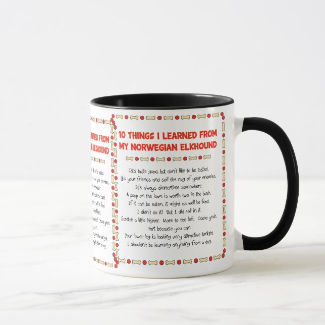 Funny Things I Learned From My Norwegian Elkhound Mug (Right)