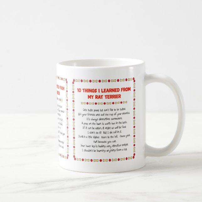 Funny Things I Learned From My Rat Terrier Coffee Mug (Right)