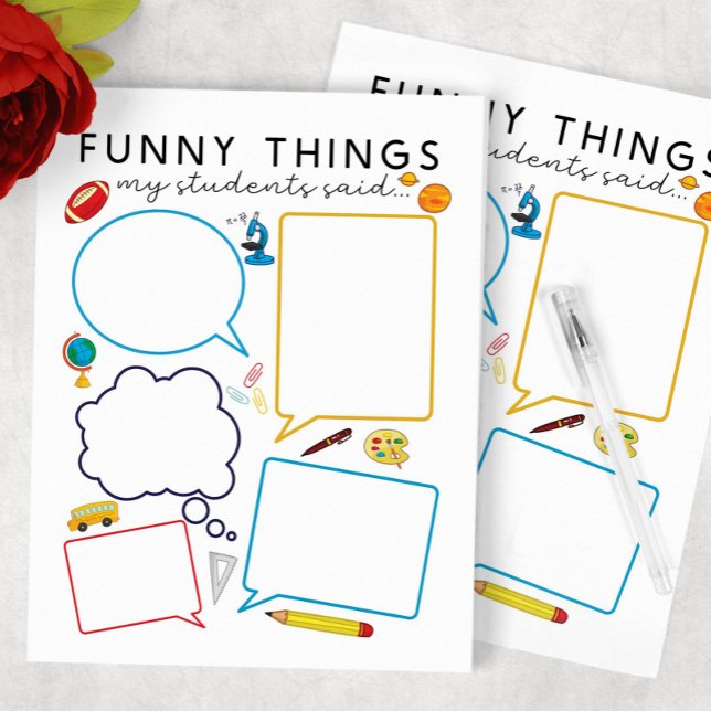 Funny Things My Students Said Notepad (Creator Uploaded)