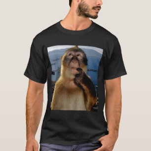 Funny Thinking Monkey Meme Curious Ape Brainrot Gi T-Shirt