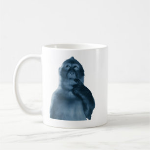Funny Thinking Monkey Meme Sarcastic Art Coffee Mug