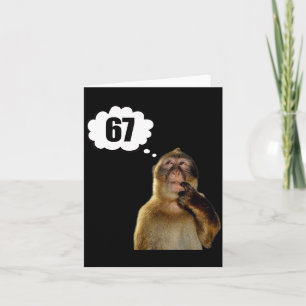 Funny Thinking Monkey Meme Six Seven 6 7 Meme Card