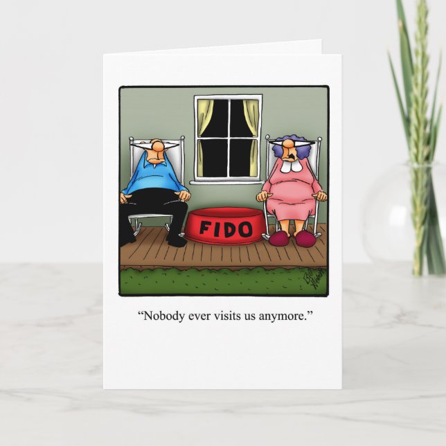 Funny Thinking Of You Greeting Card (Front)