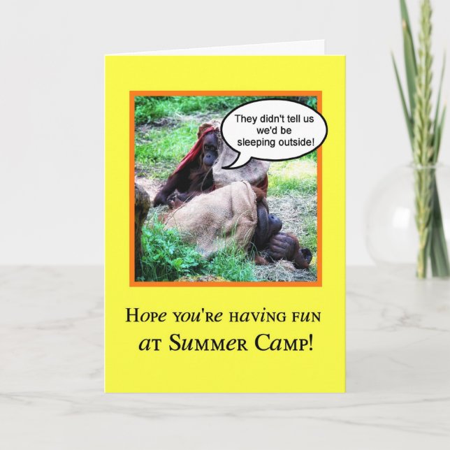 Funny Thinking of You, Summer Camp, Orangutans Card (Front)
