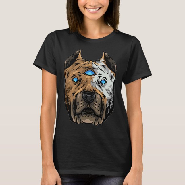 Funny Third Eye Chakra Pit Bull Dog Owner  EDM Fes T-Shirt (Front)