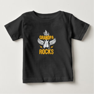 Funny This Grandpa Rocks Music Rock Guitar Baby T-Shirt