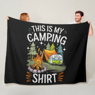 Funny This Is My Camping For Camper Fleece Blanket