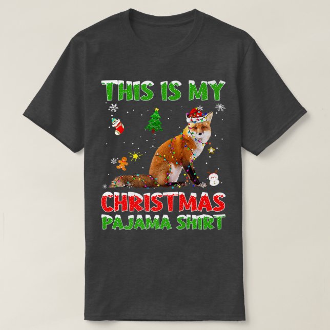 Funny This Is My Christmas Pajama  Fo Xmas Light T T-Shirt (Design Front)