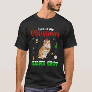 Funny This Is My Christmas Pajama Hamster Red Plai T-Shirt
