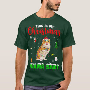 Funny This Is My Christmas Pajama Hamster Red Plai T-Shirt