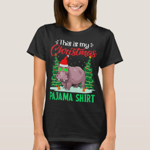 Funny This Is My Christmas Pajama Hippopotamus Xma T-Shirt