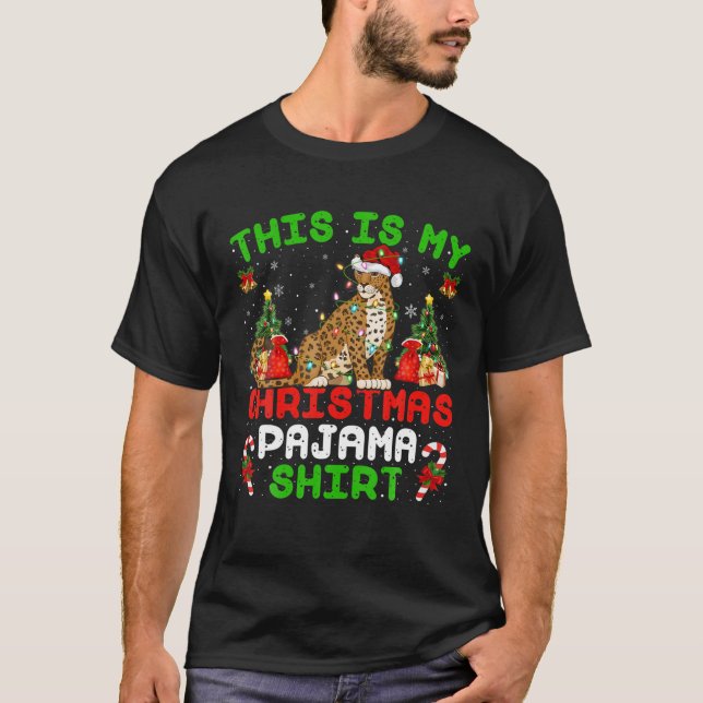 Funny This Is My Christmas Pajama Jaguar Christmas T-Shirt (Front)
