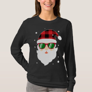 Funny This Is My Christmas Pajama Plaid Santa Hat T-Shirt