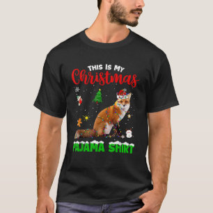 Funny This Is My Christmas Pajama Shirt Fox Red Pl