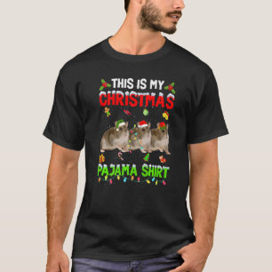 Funny This Is My Christmas Pajama Xmas Hamster Squ T-Shirt