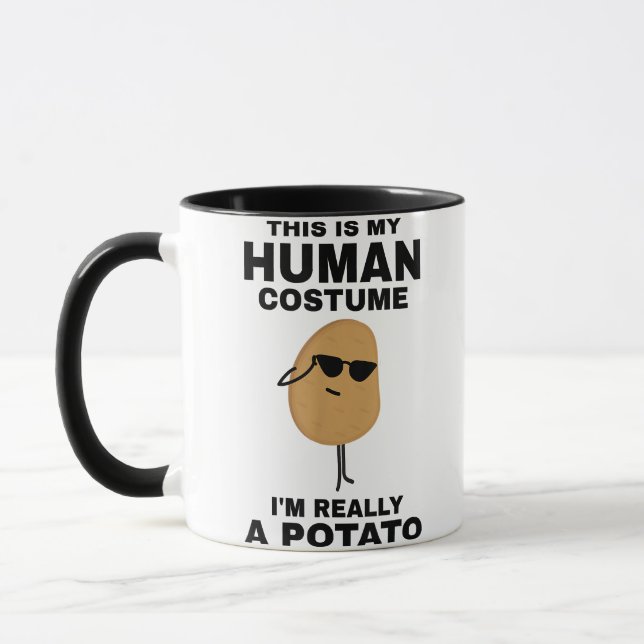 Funny This is My Human Costume I'm Really a Potato Mug (Left)