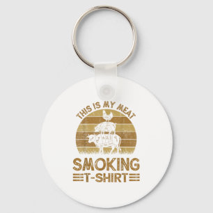 Funny This Is My Meat Smoking Mens Bbq Barbeque Da Key Ring
