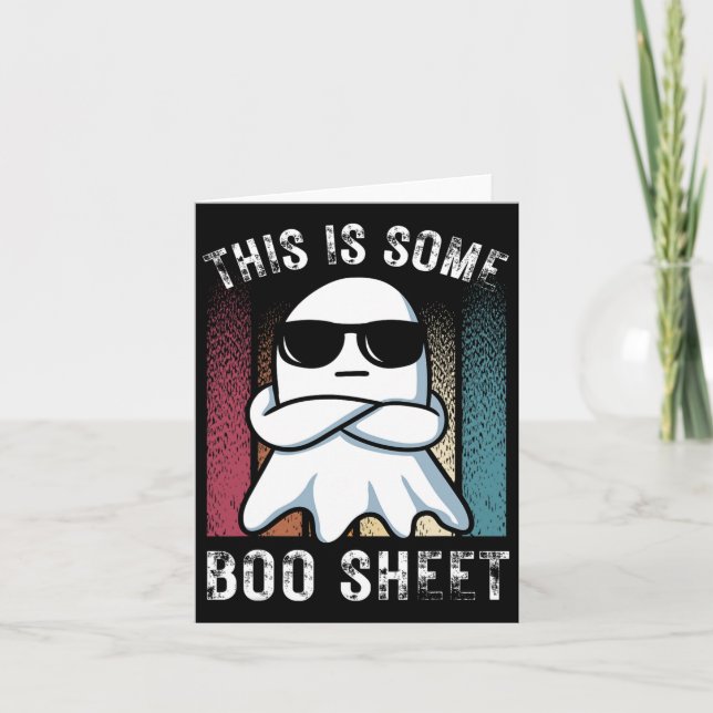 Funny This Is Some Boo Sheet Ghost Halloween Retro Card (Front)