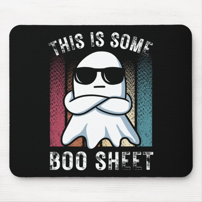 Funny This Is Some Boo Sheet Ghost Halloween Retro Mouse Pad (Front)