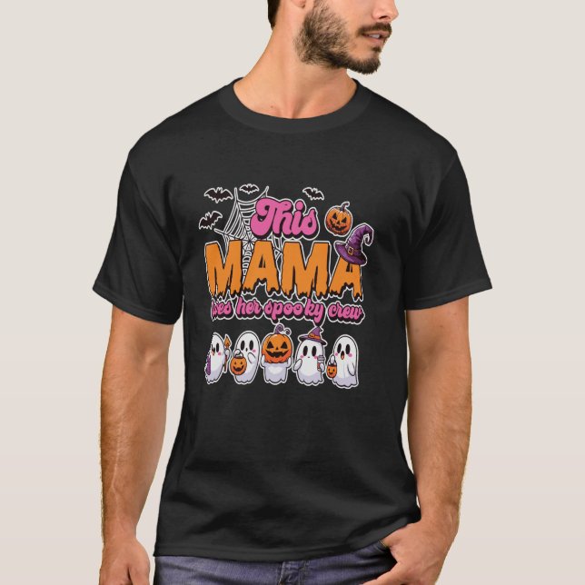 Funny This Mama Loves Her Spooky Crew T Shirt (Front)