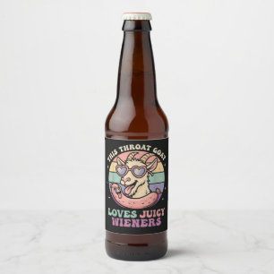 Funny This Throat Goat Loves Juicy Wieners Beer Bottle Label