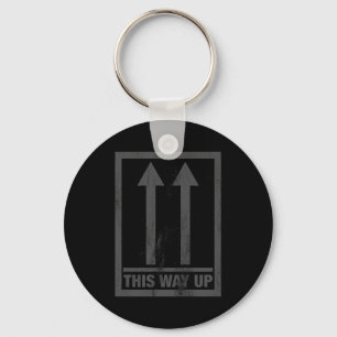 Funny this way up sign key ring