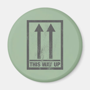 Funny this way up sign magnet