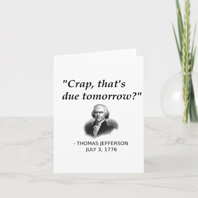 Funny Thomas Jefferson Usa History Teacher Student Card (Front)