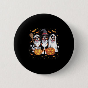 Funny Three Bernese Mountain Pumpkin Halloween Dog 6 Cm Round Badge