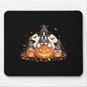 Funny Three Boxer Dogs Pumpkin Women Men Halloween Mouse Pad